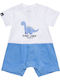 Tender Comforts Tender Comforts Design Dinosaur Baby Bodysuit White