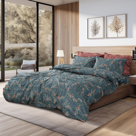 Beauty Home Art 12217 Gemini Set Coverlet Queen Size Cotton Satin Cypress 220x240cm