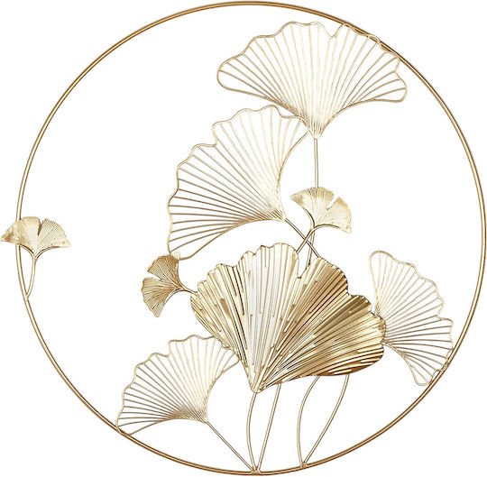 ArteLibre 3D Wall Decor Gold Made of Metal 50x50cm