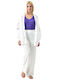 Damen White Set mit Hose mit Gummizug in Gerader Linie