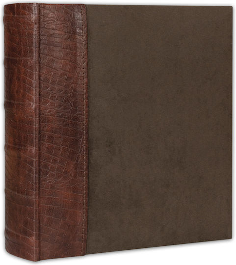 Bound Album with Sleeves for 200 Photos 10×15 Leatherette Cover Brown Laminated Fabric Nu4621