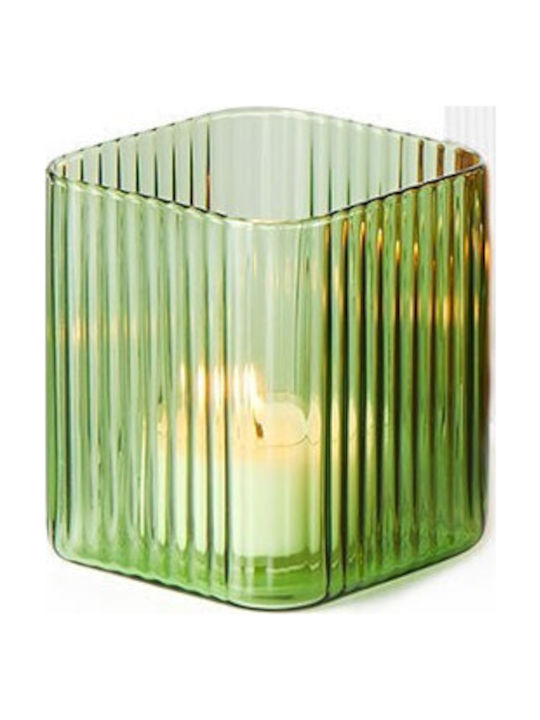 Philippi Candle Holder suitable for Tealights Glass in Green Color 7.6x7.6cm 1pcs