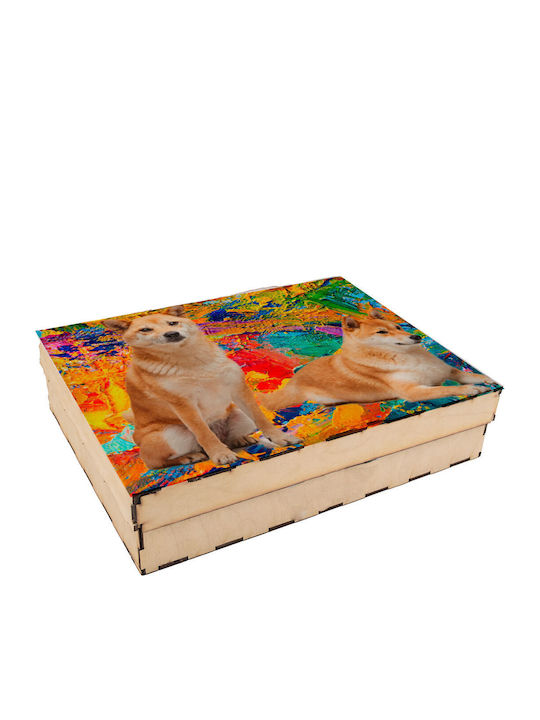 Hölzernes Box für Geschenke Mehrfarbig
