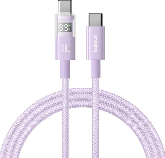 Baseus Редовна USB 2.0 Кабел USB-C мъжки - USB-C мъжки 100W Лилав 2м (P10382702511-01)