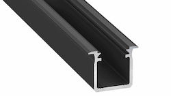 Black Aluminum Profile Type G 1m + Milky Lens