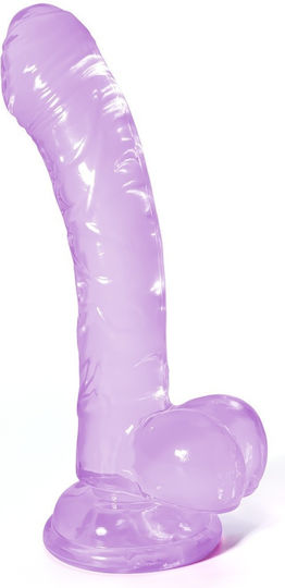 Crushious Ρεαλιστικό Dildo με Όρχεις και Βεντούζα Μωβ 17.5cm