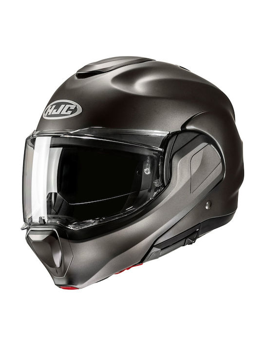 HJC F100 Semi Flat Titanium Motorcycle Helmet F...
