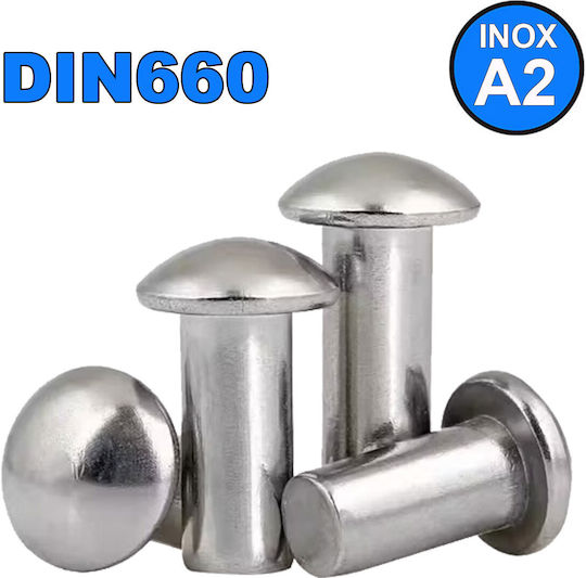 Inox Kiss Πριτσίνια Inox M4x12mm 100τμχ