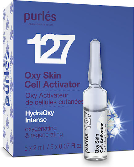 Purlés 127 Oxy Skin Cell Activator Serum Hidratare și Anti-îmbătrânire pentru Față pentru Strălucire 5x2ml
