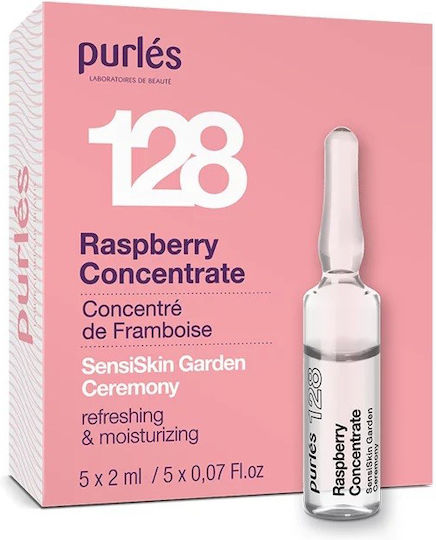 Purlés Serum Ανanti-Îmbătrânire Cu Zmeură Concentrată Pentru Fata Cu Vitamina C Pentru Strălucire Și Revitalizare 5x2ml