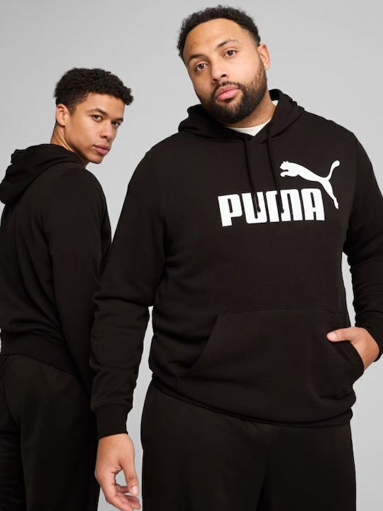 PUMA Φούτερ με Κουκούλα Μαύρο