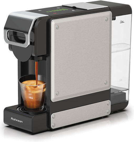 Rohnson Multifunktionale Multicapsule 3 in 1 Automatische Espressomaschine 1450W Druck 19bar Gray