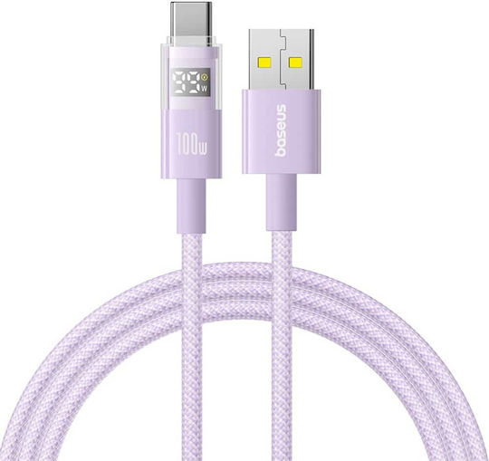 Baseus Regular USB 2.0 Cablu USB-C bărbătesc - USB-A 100W Violet 2m (P10382701511-01)