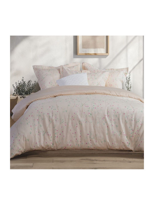 Nef-Nef Homeware Kiara Σετ Σεντόνια King Size 270x280εκ. Salmon (4τμχ)