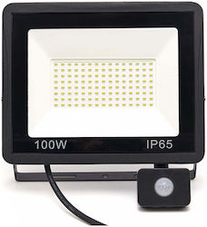 LED Прожектор със Сензор 100W 6500K 8000 Лумена