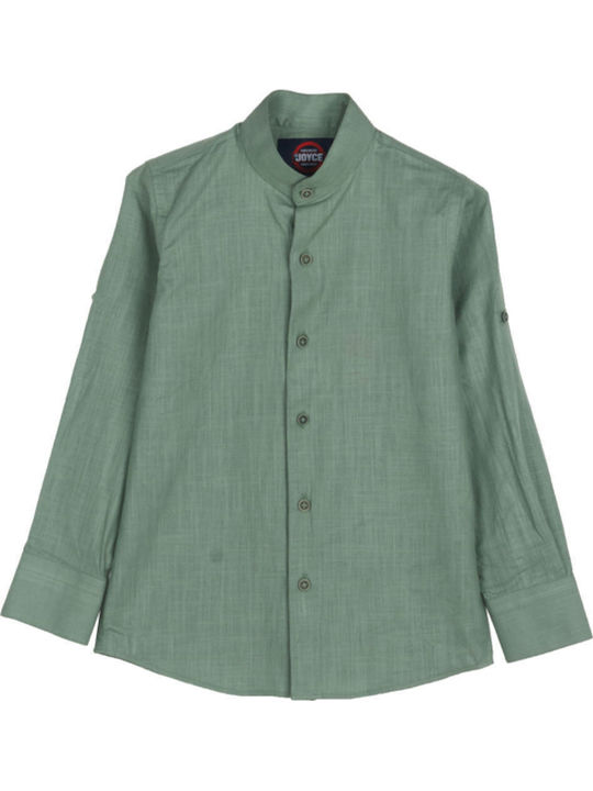 Joyce Kinder Hemd Langarm Pistachio Mao Collar ...