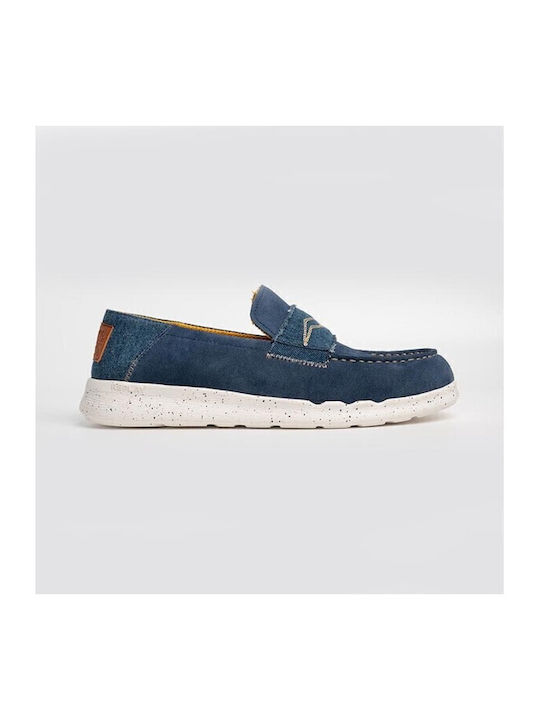 Men's Leather Moccasins Blue