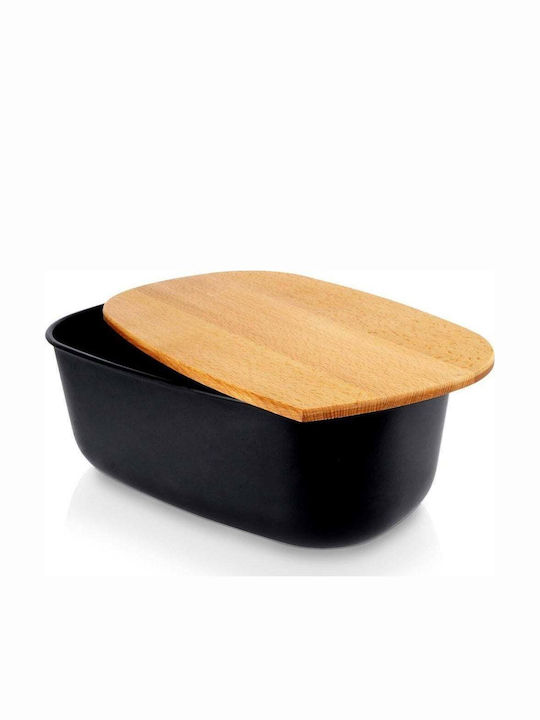 Vilde Bread Box Wooden Black 39x23.5x15.5cm