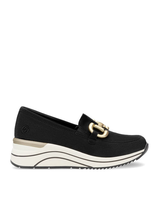 Ανατομικά Γυναικεία Slip-On Δερμάτινα Μαύρα