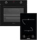 Pyramis PO78072008SBL+ PHC31213FMB Φούρνος άνω Πάγκου 78lt με Κεραμικές Εστίες Π59.5εκ. Μαύρος