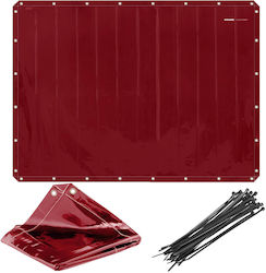 Cortină de protecție pentru sudură 239 x 175 cm roșie