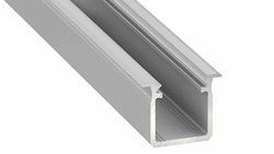 Silver Aluminum Profile Type G 1m + Milky Lens