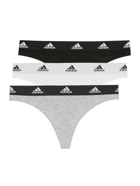 Active Comfort Βαμβακερά Women's String 3Pack Grey, Black, White
