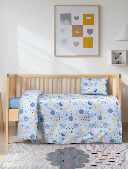 Madi Baby Sheets Set Crib Cotton Blue 120x170cm