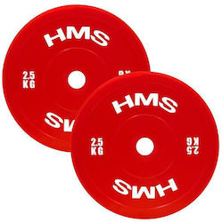 HMS Olympic Type Strength Training Plates Set 2 x 2.5kg Φ50mm HMS Olympic Type Strength Training Plates Set 2 x 2.5kg Φ50mm
