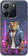 Street Animals Tiger Xiaomi Redmi Note 14 4g Black Tpu Μαύρη Σιλικόνη