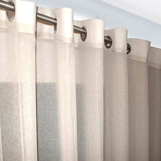 To megalo pazari Curtains With Beige Grommets 270x280cm