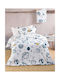Rythmos Sheet Set Semi-double with Elastic Band Cotton Symbol White 160x260cm 3pcs