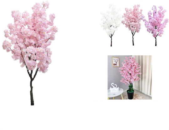 Künstliche dekorative weiße Kirschblütenpflanze 150 cm 83911-12