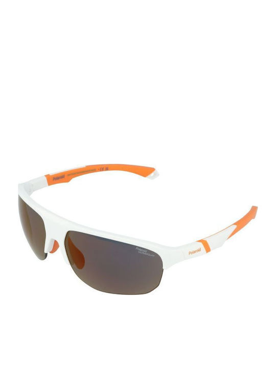 Polaroid Unisex Sunglasses with White Plastic Frame PLD7059/S 6HT/BG