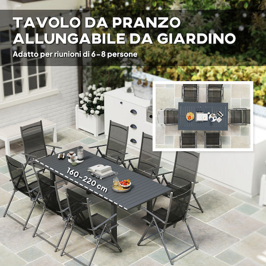 Table Extendable 160(+60)x90x Gray