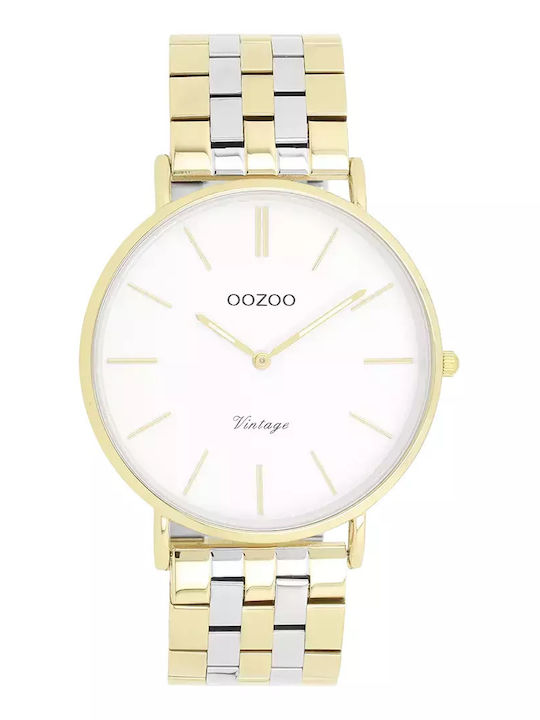 Oozoo Γυναικείο Ρολόι 40mm Μπαταρίας με Χρυσό Μ...
