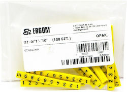 Wire Marker Oz-0 1-10 Yellow 100pcs