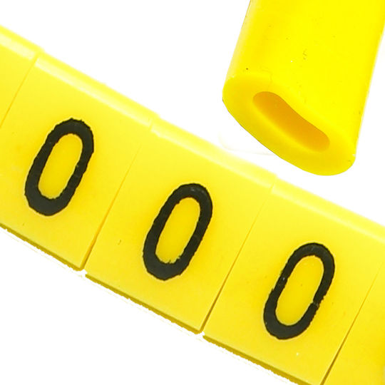 Wire Marker Oz-0 0 Yellow 100pcs