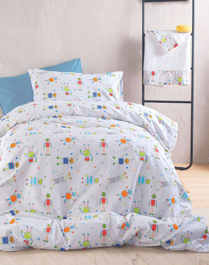 Rythmos Set Kinderbettbezug Einzel Weiß