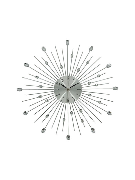 Ankor Crystals Wall Clock Metallic Silver Ø50cm