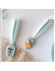 Kiokids Baby Spoon made of Plastic for 6+ months Green