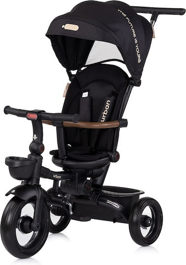 Chipolino Kids Tricycle Bike Urban Foldable Convertible with Parental Handle & Sunshade for 12 Months Blackberry