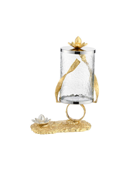 Capolavoro Φοντανιέρα Glas mit Deckel 19x13x28cm Gold