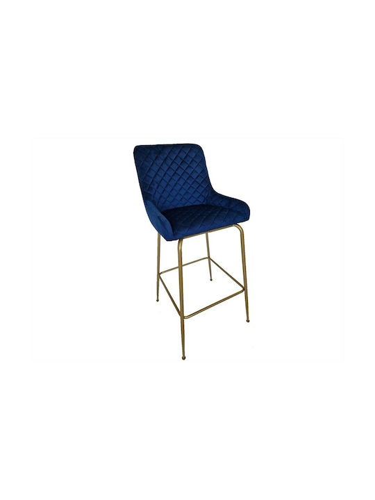 Hocker Bar Gepolstert mit Samt Isadora Blue 48x42x108cm