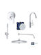 Grohe Σετ Μίκτης, Στόμιο, Τηλέφωνο & Κεφαλή Ντουζ Εντοιχισμού για Νιπτήρα Ασημί