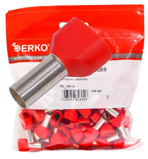 Isolierhülse Ende 2x10-14 100 Stück Rot Erko