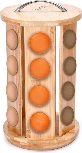 Rotating Wooden Coffee Capsule Holder Stand 24 Capsules 30 X 16.5 Cm