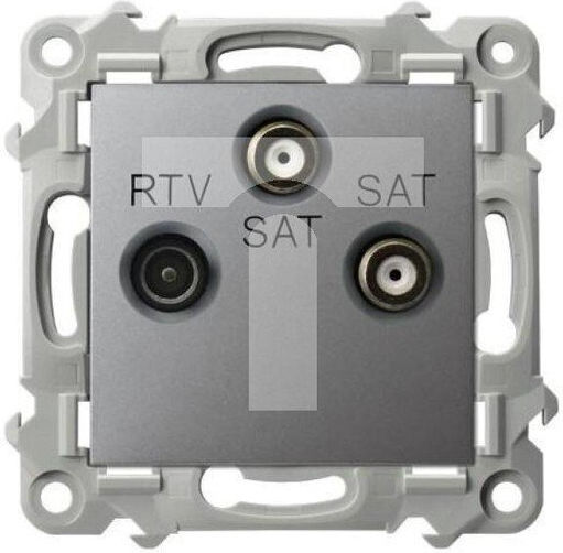 Saphir Rtv-sat Socket Two Sat Outputs Grey Matt Gpa-z2s M 70