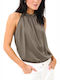 Women's Blouse Sleeveless Brown