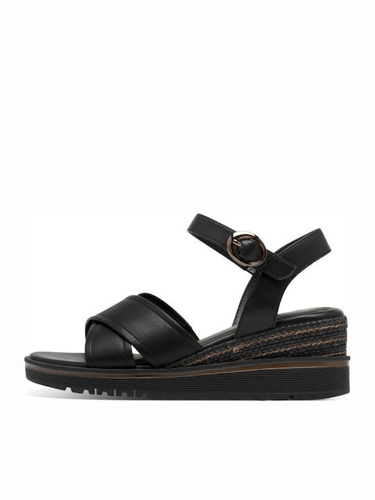 Leder Flache Damen Sandalen Anatomisch Schwarz